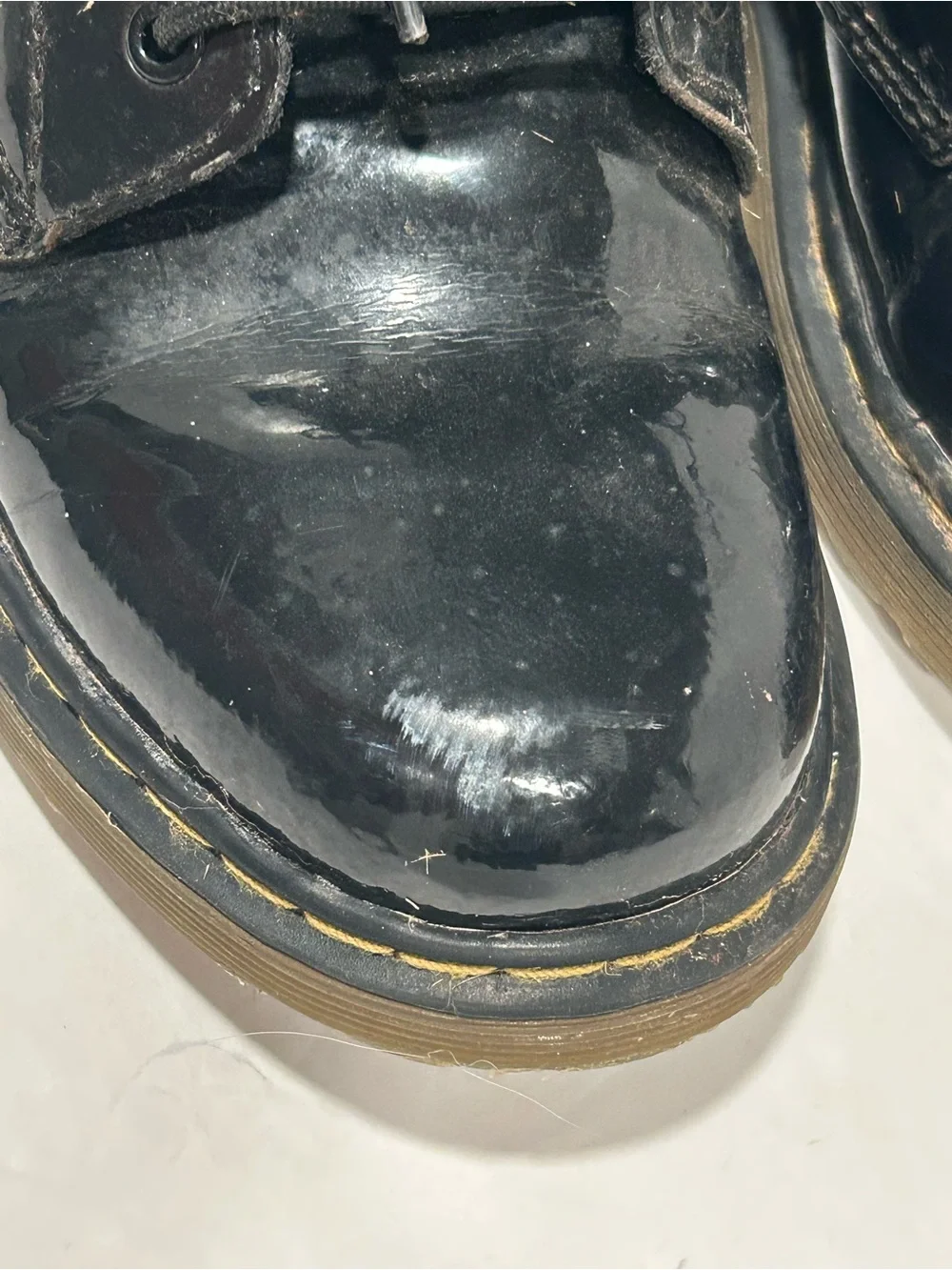 Dr. Martens Youth 1460 Black Patent Leather Zip Up Boots Size 3 US Kids